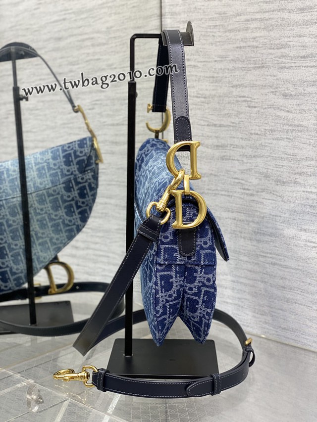 Dior专柜新款迪奥高仿原单Saddle马鞍丹宁系列小号马鞍包 djfk1736